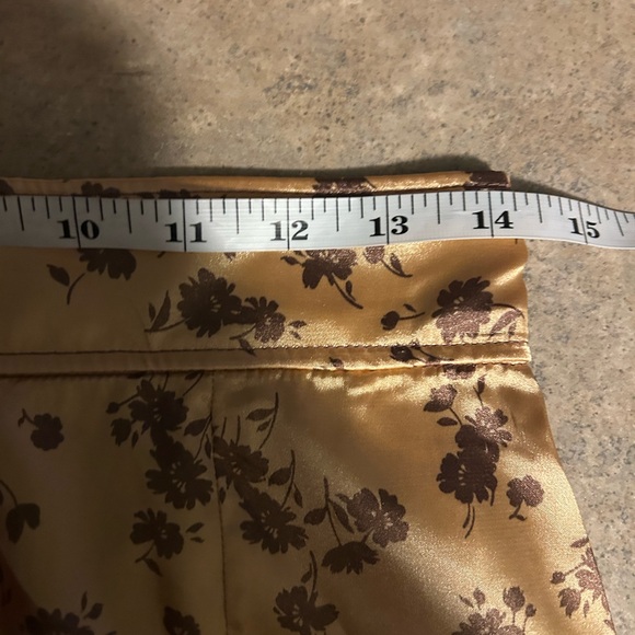 Zara Floral Satin Midi Skirt - copper/brown size M - Picture 8 of 9